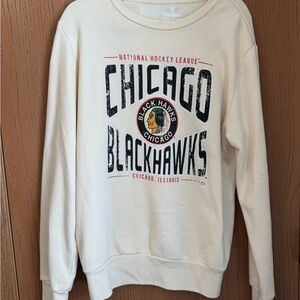 Chicago Blackhawks Fanatics Beige Hockey League Crewneck